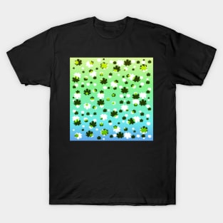 Falling leaves in green and blue T-Shirt